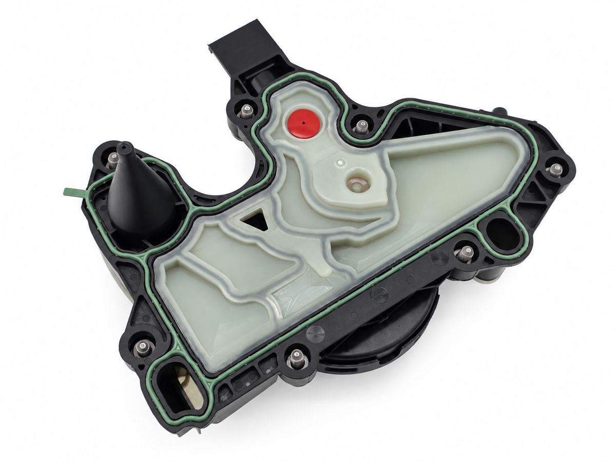 Carterontluchting / olieafscheider OEM VAG 06K103495BL - achterzijde schuin