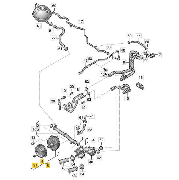 Waterpomp met Magneetkoppeling – VAG 1.4TSI OEM (03C121004J)